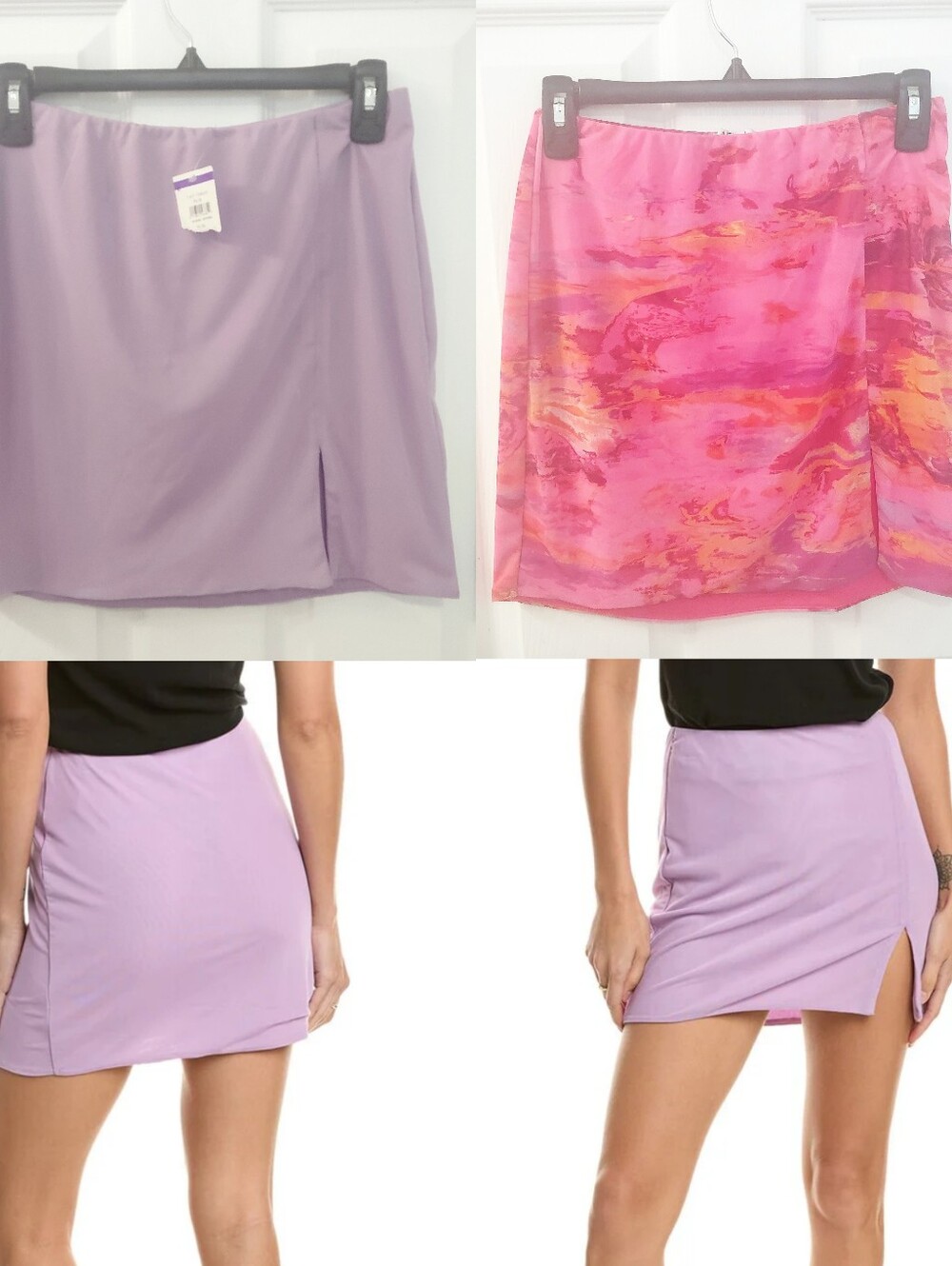 2-pack Afrm Daffodil Watercolor Pink Mesh Mini Skirt Size M